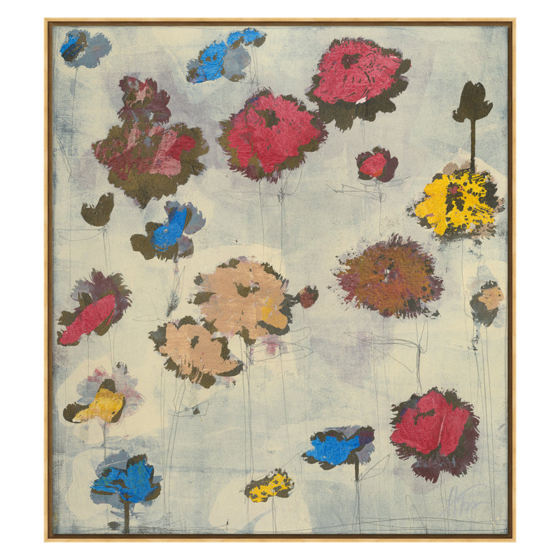Pop Flowers 2 Print by Maeve Harris, Gold Framed, 34" H x 30" W