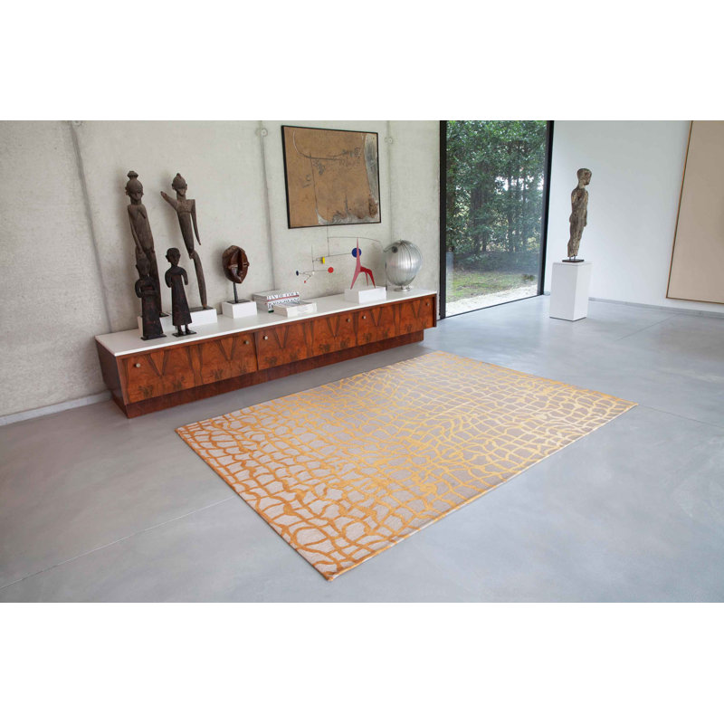 Geometric Area Rug, Round 140cm