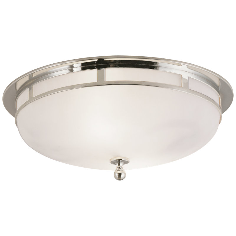 2 - Light Flush Mount, Polished Nickel, 4" H x 10" W x 10" D