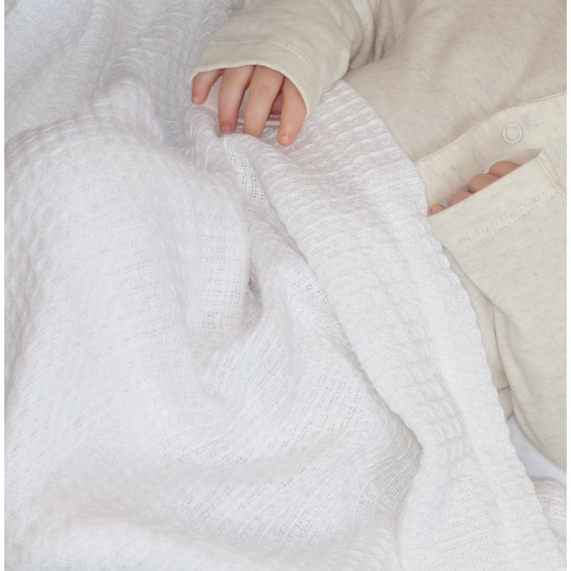 Cotton Receiving Blanket, White