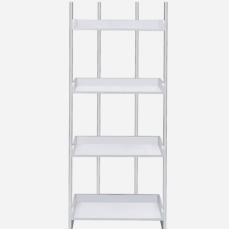 Smooth white four-layer open bookshelf