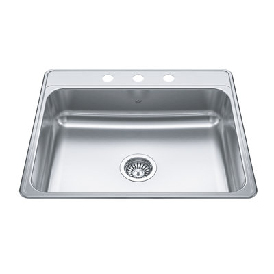 Évier de cuisine encastrable l 25 po x l 22 po en acier inoxydable Creemore