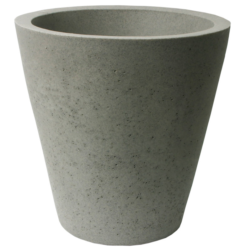 Emerson Self Watering Concrete Texture Pot Planter, 16.5" H x 16" W x 16" D, Taupestone