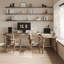 Light-walnut L-Shaped Solid Wood desk-639359405-639359406