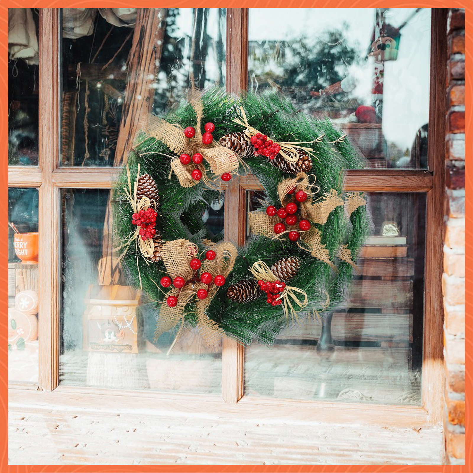  Burlap, Bunny and Florals Decorative Door Wreath (23