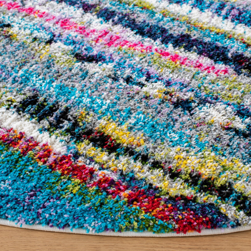 Gleno Performance Abstract Rug, Round 6'7"