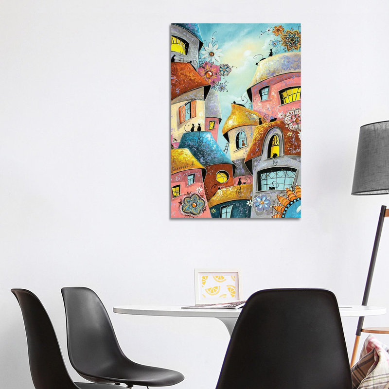 Flower Mood In The City Of Cats by Natalia Grinchenko - Wrapped Canvas Print, 101.6 cm H x 66.04 cm W