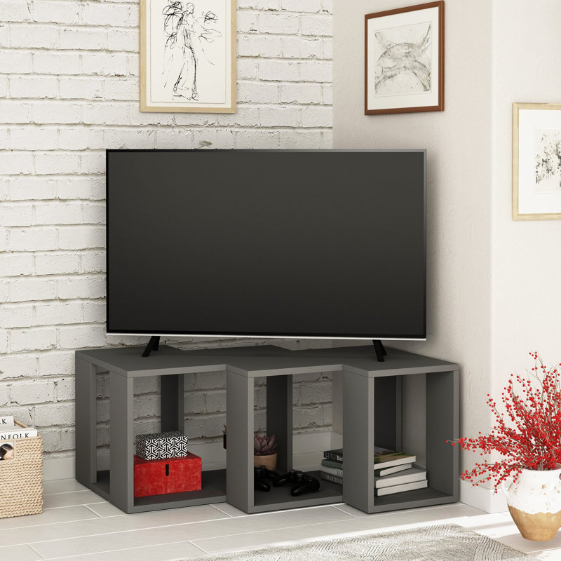 Armela Corner TV Stand for TVs up to 50", Anthracite