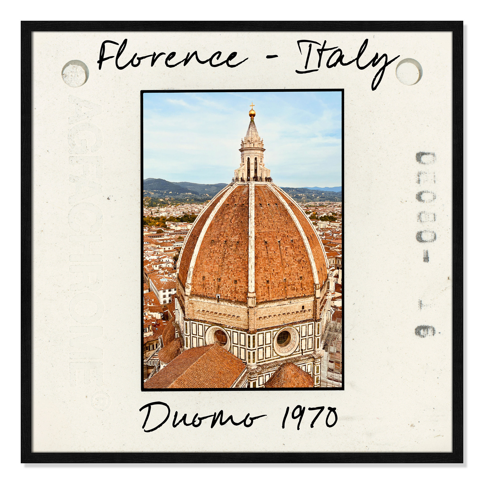 Florence Italy - Duomo Print by Susan Jill, Black Single Picture Framed Paper, 32" H x 32" W x 0.75" D