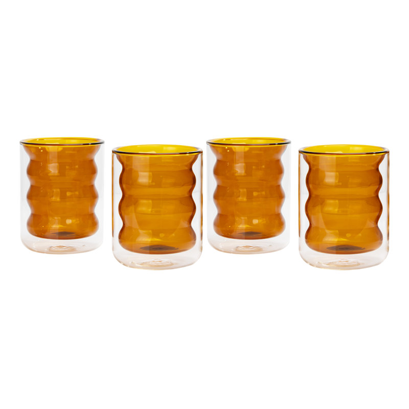 Amber Glass 6.76oz Water and Juice Set of 4