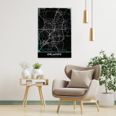 " Orlando Urban Grid Map Modern Vintage Contemporary Architecture City Wall Art Print " by StudioSix