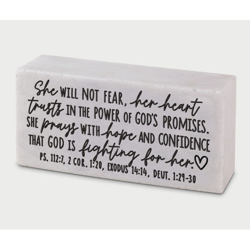 Scripture Block She Will Not Fear