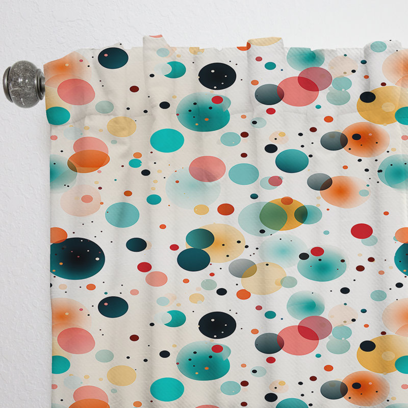 Playful Pop Art Pois I - Rideau abstrait - Rideau abstrait obscurcissant - 1 panneaux, L 52 po x L 120 po
