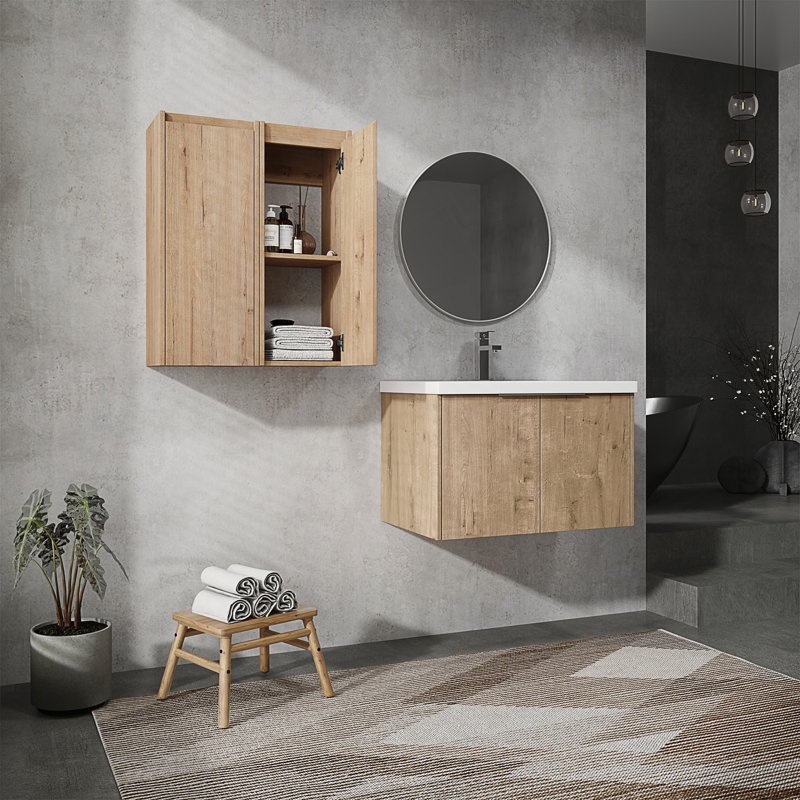 Meuble-lavabo mural 30 po avec lavabo et armoire d'appoint 30 po