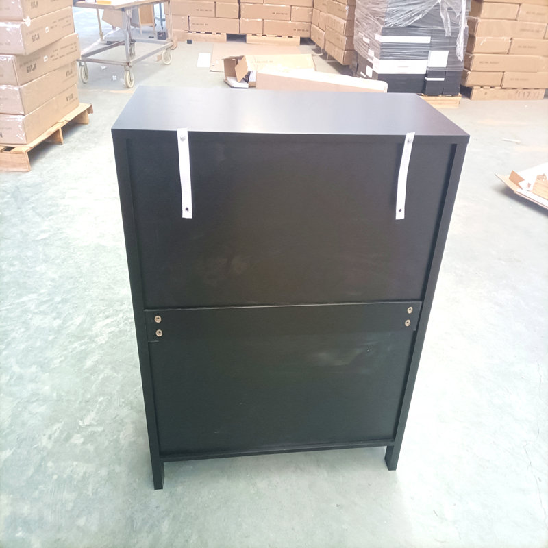 Buffet de cuisine, armoire de rangement de style campagnard avec tiroir et tablette réglable, armoire d'appoint de porte de grange pour cuisine, salle à manger, entrée, noir