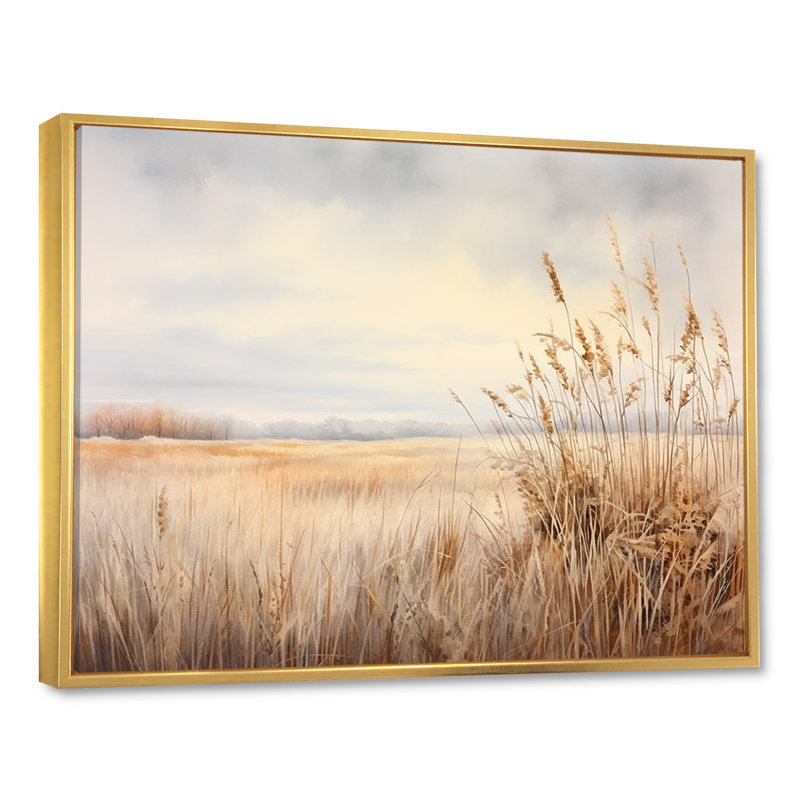 Prairie Peacefulness Meadows II sur toile, H 16 po x l 32 po x P 1 po, Cadre flottant doré