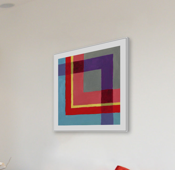 « road over road », reproduction de peinture à l’aquarelle sur toile encadrée, H 12 po x l 12 po