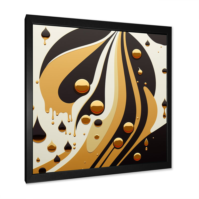 Ginnie Golden Circular Universe I - reproduction sur toile, L 30 po x H 30 po, Cadre photo noir