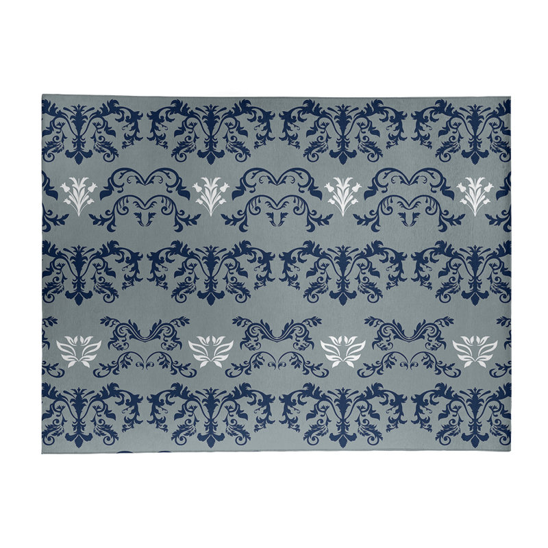 Damask Indoor Rug, Rectangle 9' x 12'