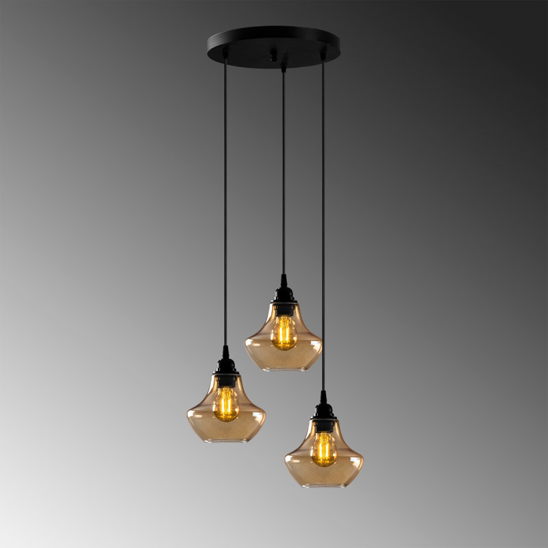 Luminaire suspendu géométrique à 3 lumières Priebe