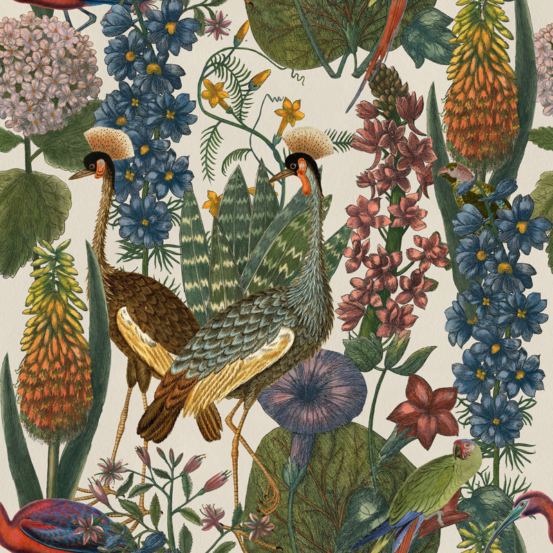 Yuki Osada Floral Wallpaper Double Roll, Tan