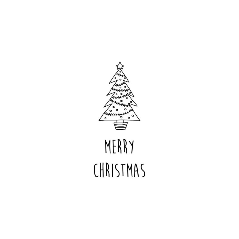 Merry Christmas B&W by Orara Studio - Wrapped Canvas Print, 66.04 cm H x 45.72 cm W