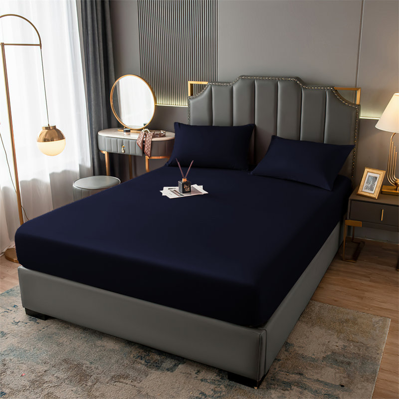 Hekuran Flannel Machine Woven Fitted Sheet, Kingsize (5'), Navy