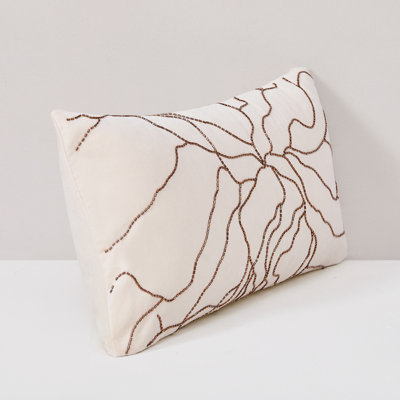 Roots Velvet Cotton Pillow Cover Cream