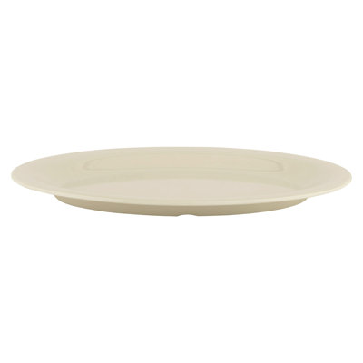 Plateau de service ovale en mélamine GET, ivoire à losanges (ensemble de 12)
