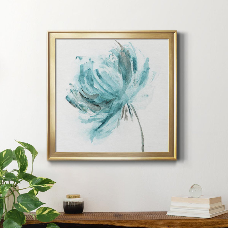 «Blue Dance II», peinture sur toile encadrée, H 34,5 po x l 34,5 po x P 1,5 po, Cadre doré