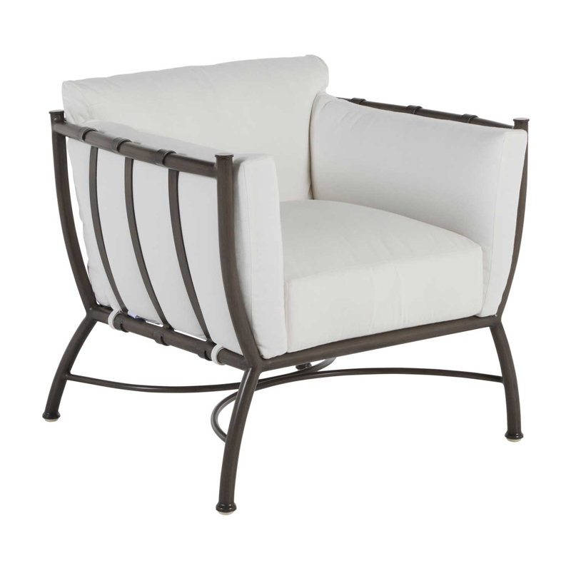Majorca Patio Lounge Chair with Cushions, Rollo Silver, No Welt
