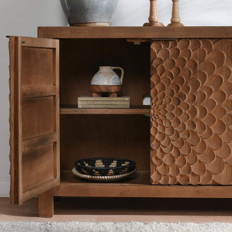 Astrid 174'' Solid Wood Sideboard, Brown