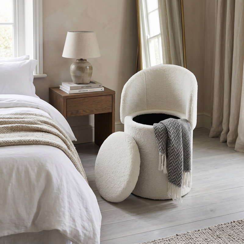 Manufactured Wood Accent Stool, White