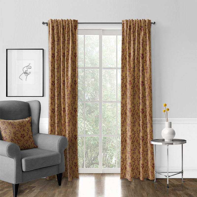 Ensemble de rideaux en mélange de coton 2 pièces Milli, L 50 po x L 96 po