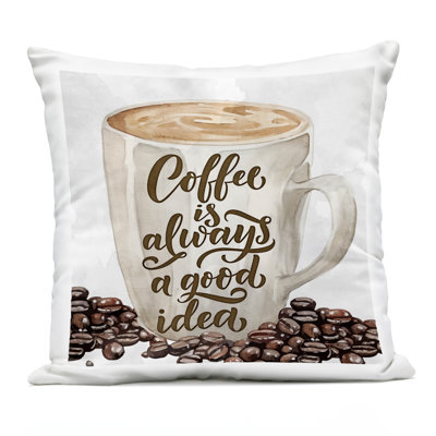 Coussin d'extérieur à motif café par Kim Allen