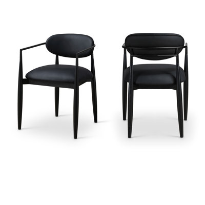 Eligah Vegan Leather Upholstered Dining Arm Chair