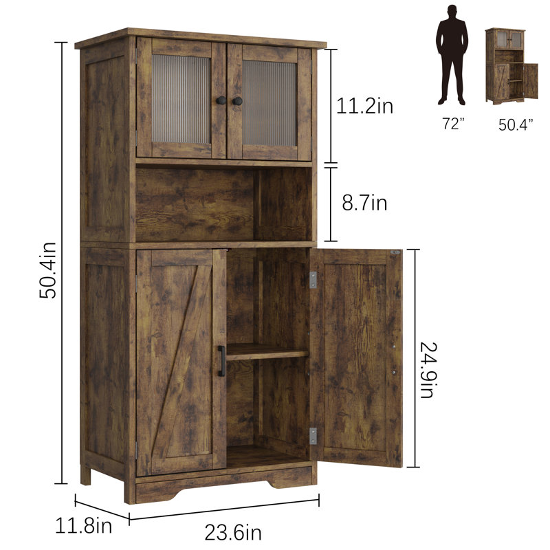 Adeon Kitchen Pantry, Rustic Brown