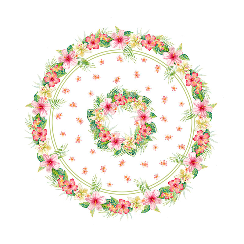 Tropical Island Round Tablecloth