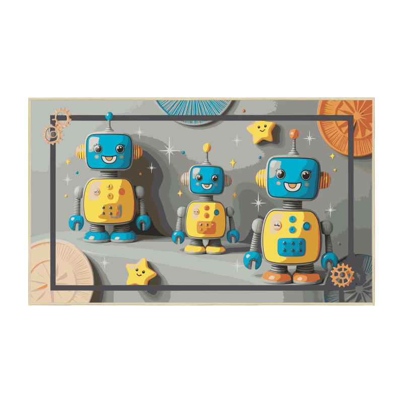 Tapis lavable pour enfant Dakota Fields Space Planets Astronauts_Space015, Rectangulaire 2 pi x 3 pi
