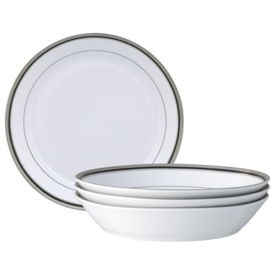 Noritake Austin Platinum Set of 4 Rim Dinner Bowls, 10 in., 25 oz.