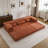 Compression Mahjong Sofa,Convertible Floor Sofa Bed,DIY Boneless Modular Sectional Sofa,No Assembly Required,Circle Fleece Fabric,Oversized 3 Seater With 3 Pillows,Orange-41296458