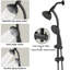 Perceuse - Pomme de douche à pluie coulissante en acier inoxydable avec douche à main à 7 réglages - Système noir mat 7