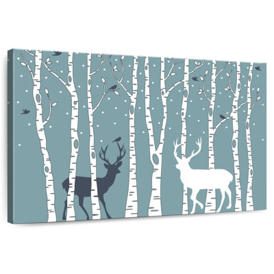 Deer In Birch Forest