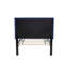 Lit simple en velours - support stable à 12 lattes et base ajustable robuste bleu marine
