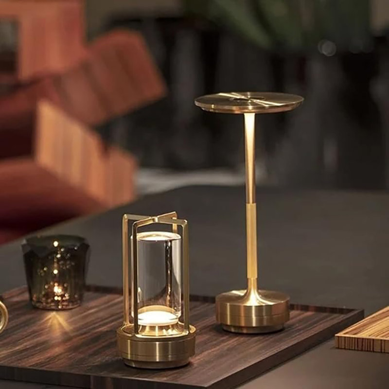 Modern Led Table Lamps, Dimmable Touch Control, Rechargeable, Portable Desk Lamps For Home, Office, And Bedroom, Gold