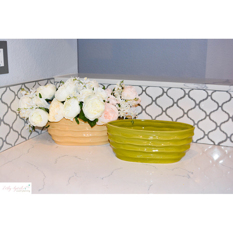 Julius Ceramic Pot Planter, Lime Green