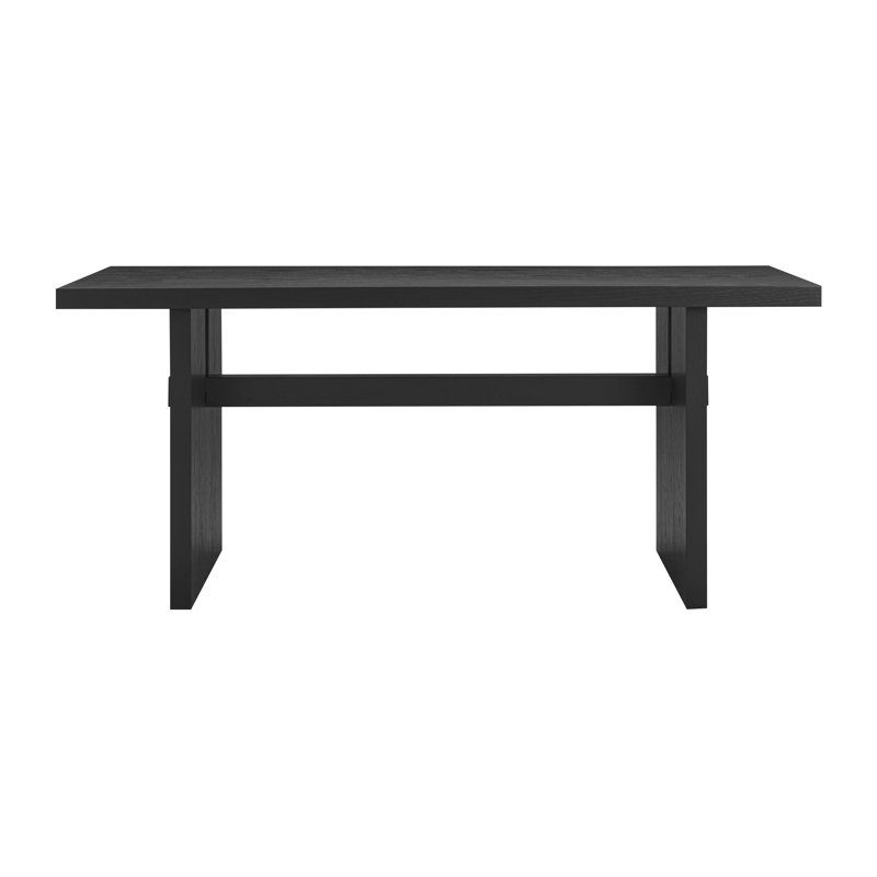 Table de salle à manger moderne en bois massif pour 6 personnes, Chêne noir