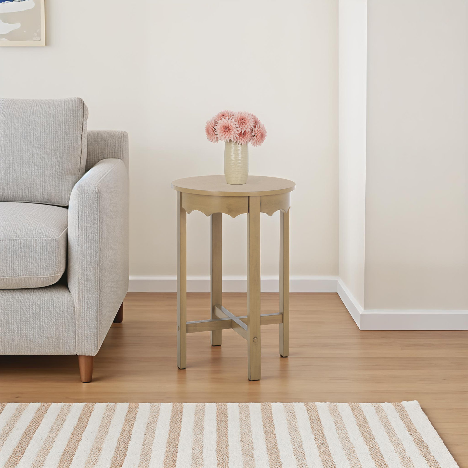 Sabine 18" Pine End Table, Brown