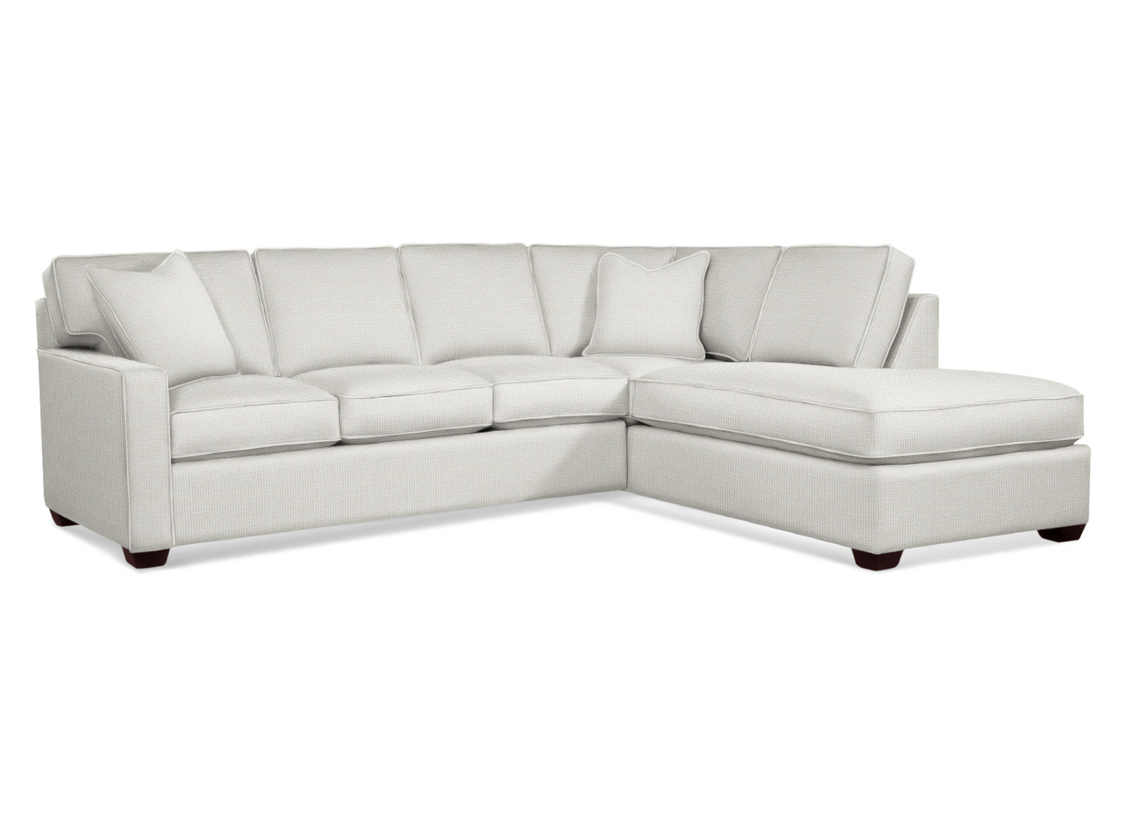 Ellora Upholstered Chaise L-Sectional, Java, Right Hand Facing, Brown Geometric, 0456-33