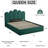 Modern Palm-Shaped Upholstered Bed with Lift Up Storage, Queen, Green Velvet-1602480140-1604685467